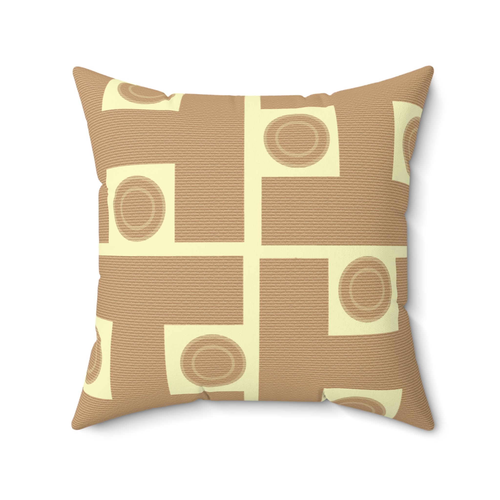 Beige Signature Designer Throw Pillow