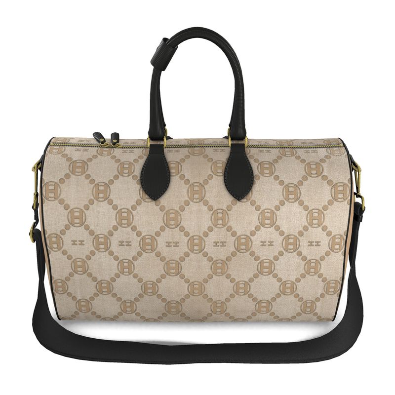 Beige Signature Voyager Duffel Bag