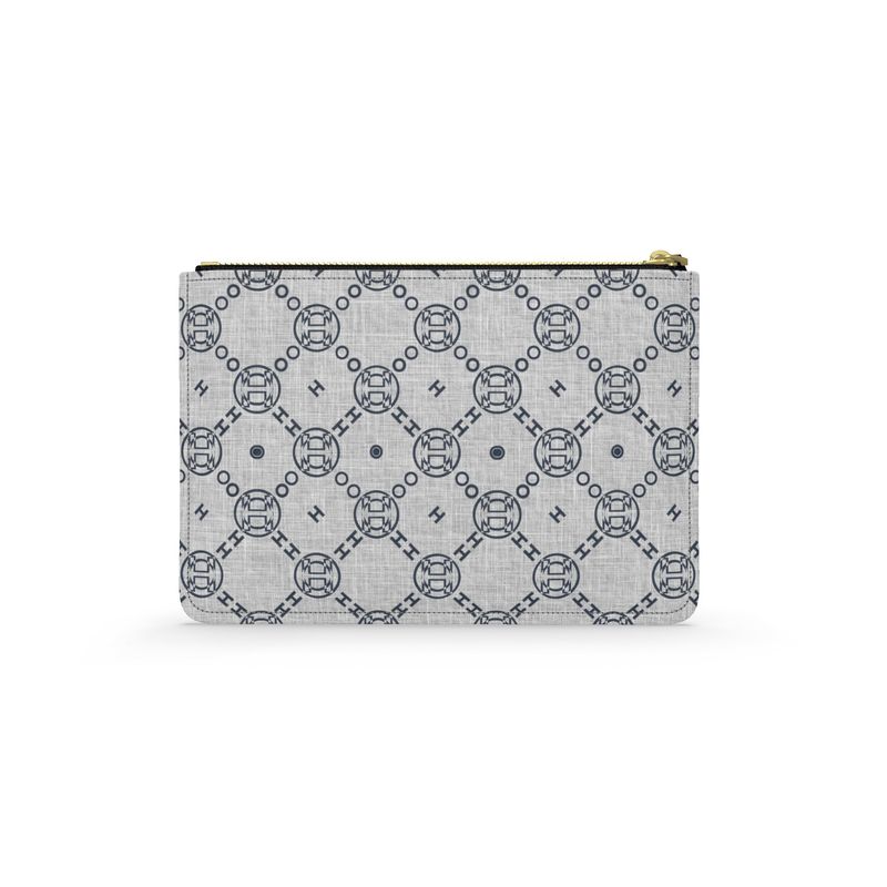 Gray Signature Essential Leather Pouch