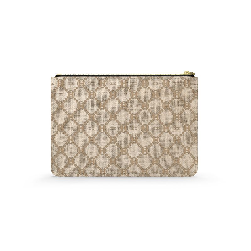 Beige Signature Essential Leather Pouch