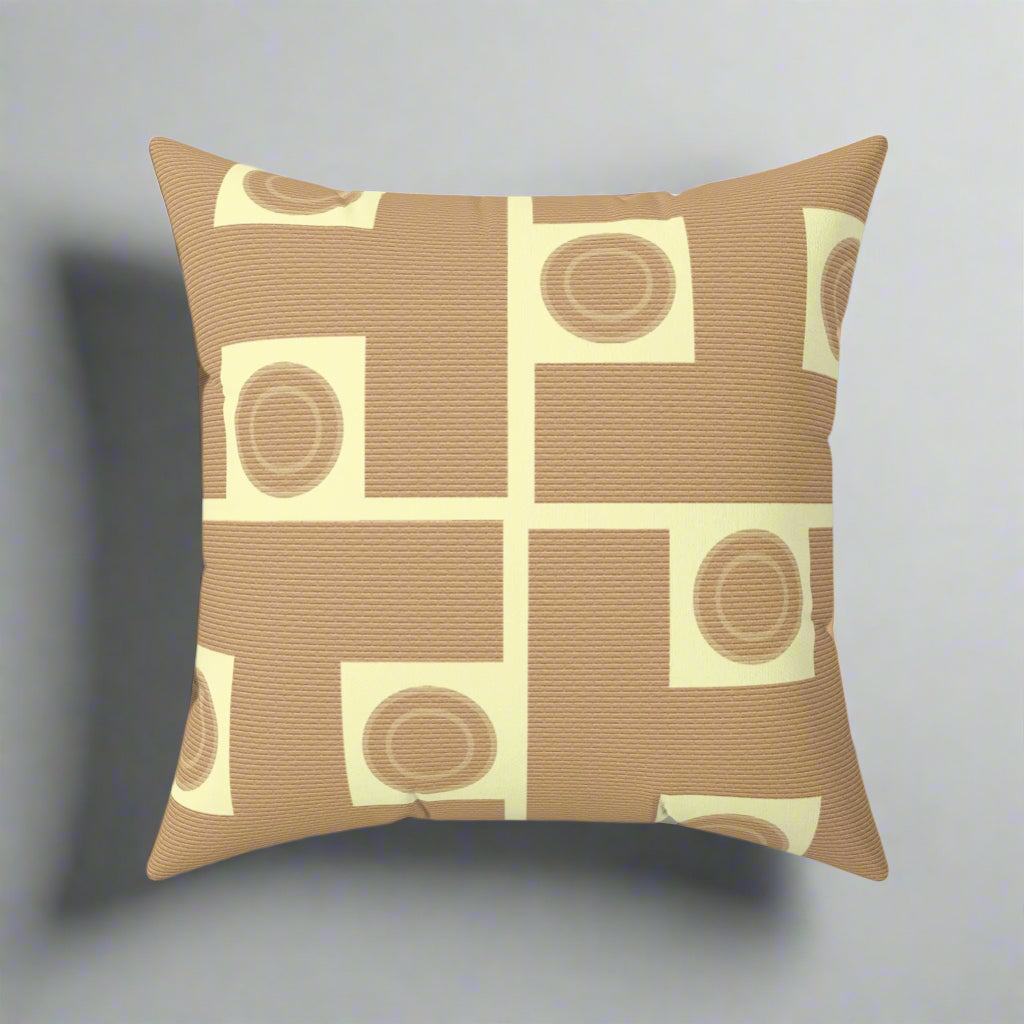Beige Signature Designer Throw Pillow