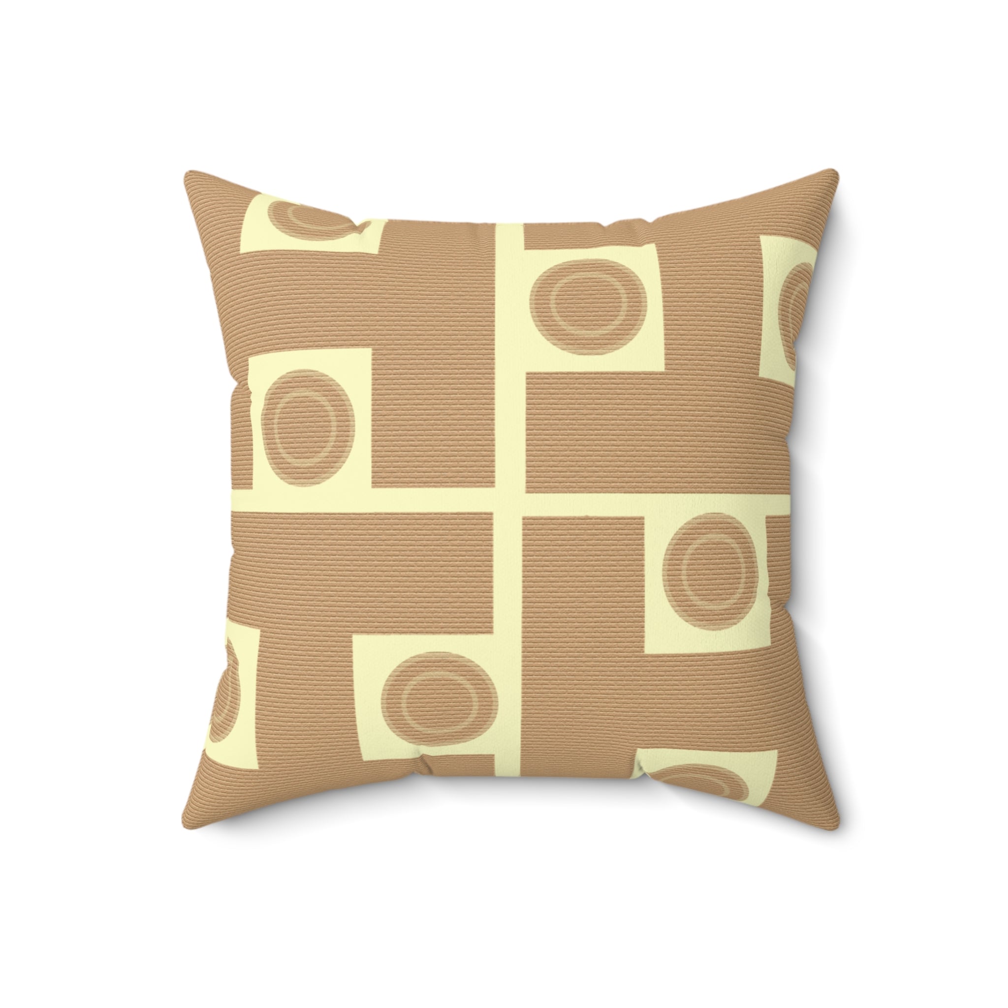 Beige Signature Designer Throw Pillow