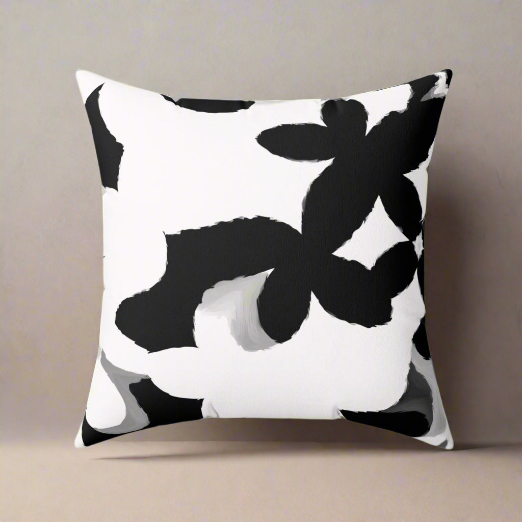 Fiore Nera Designer Throw Pillow