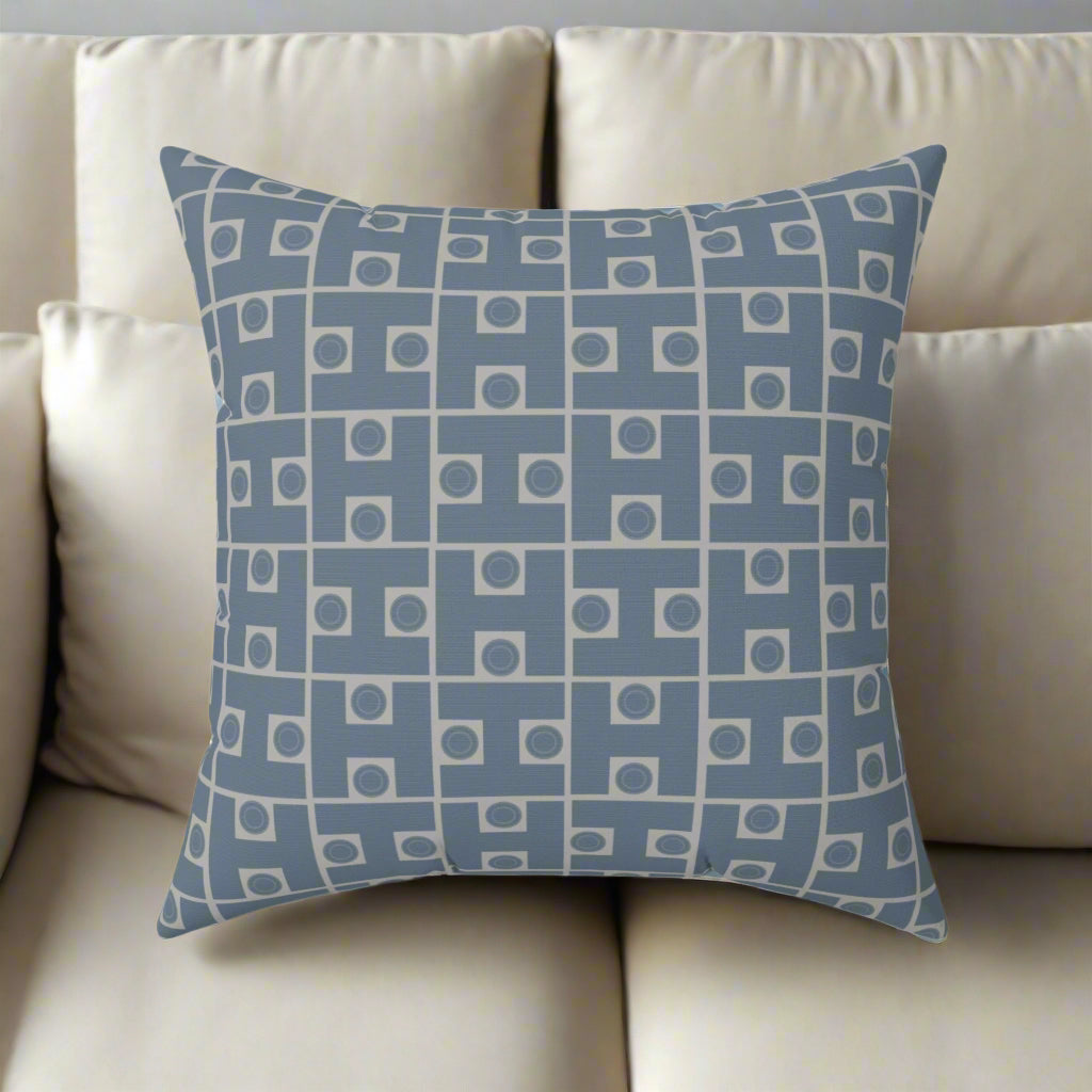 Blue Taupe Signature Designer Throw Pillow