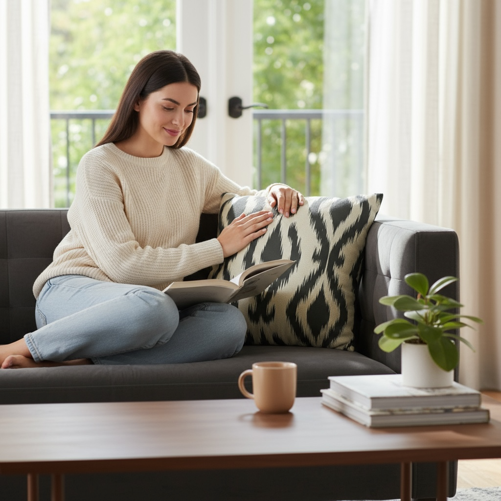 Mallorcan Ikat No. 5 Designer Throw Pillow Cover