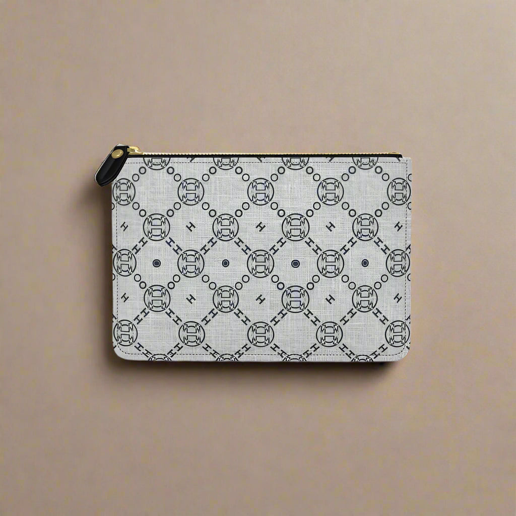 Gray Signature Essential Leather Pouch