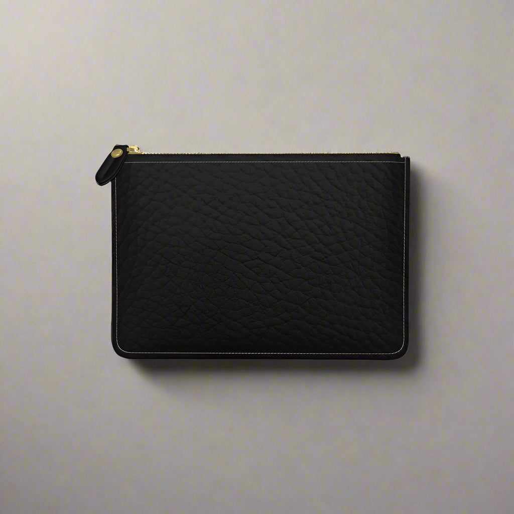 Black Essential Leather Pouch