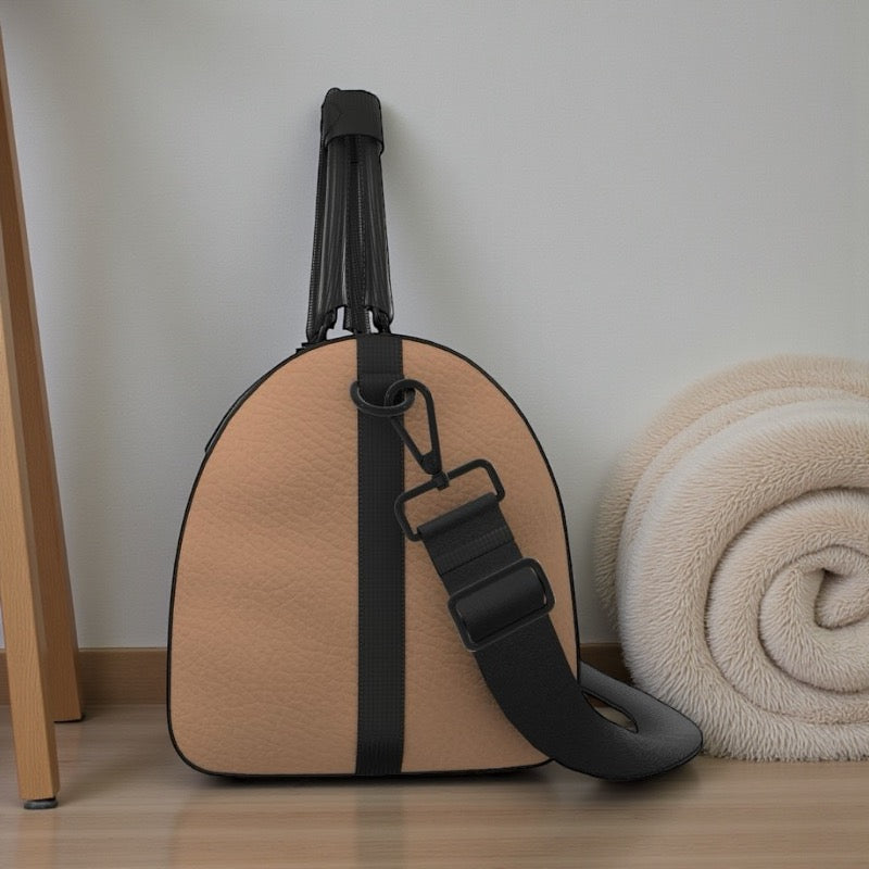 Gray Beige Traveler Duffle Bag