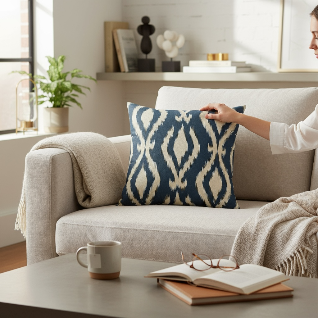 Mallorcan Ikat No. 7 Designer Throw Pillow