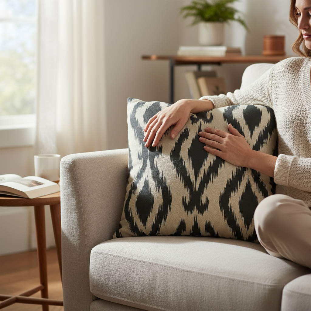 Mallorcan Ikat No. 5 Designer Throw Pillow Cover