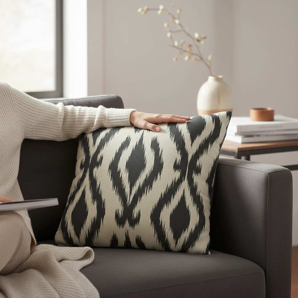 Mallorcan Ikat No. 5 Designer Throw Pillow Cover