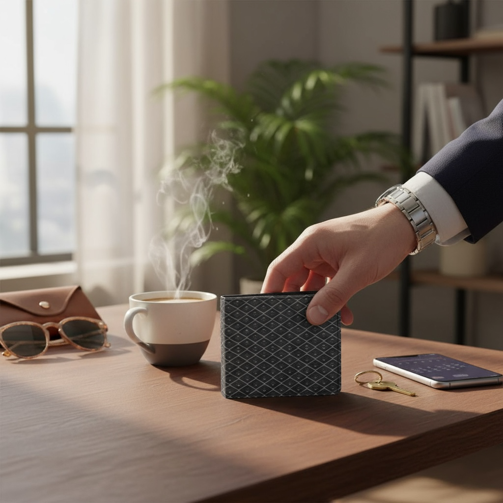 Black Compact Bifold Wallet